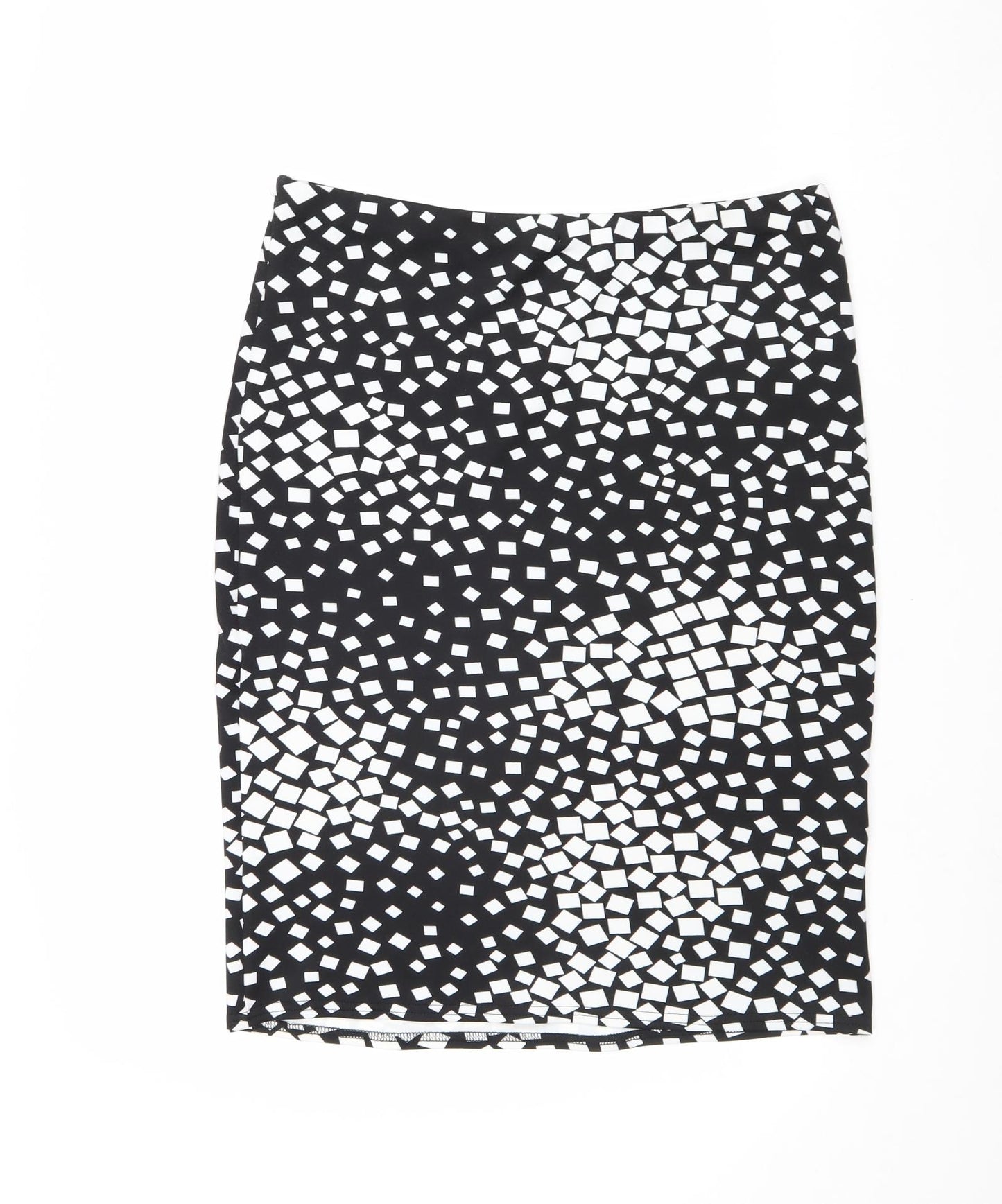 Simon Jefferey Womens Black Geometric Polyester Straight & Pencil Skirt Size 18