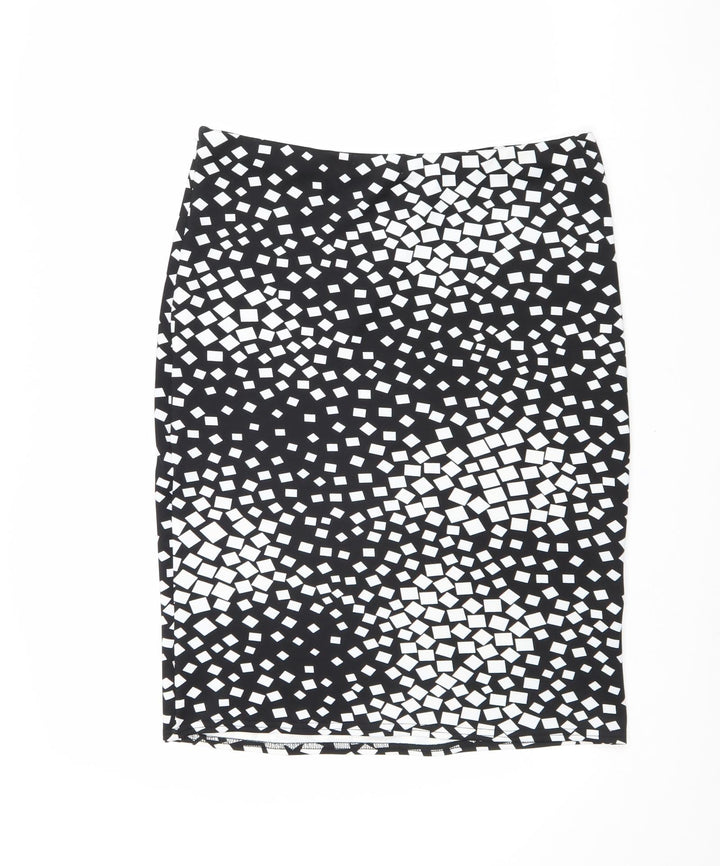 Simon Jefferey Womens Black Geometric Polyester Straight & Pencil Skirt Size 18
