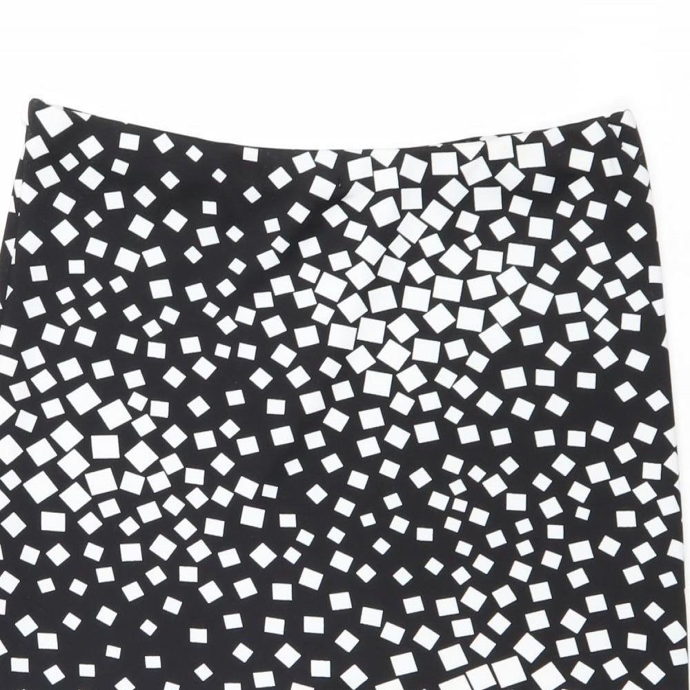 Simon Jefferey Womens Black Geometric Polyester Straight & Pencil Skirt Size 18