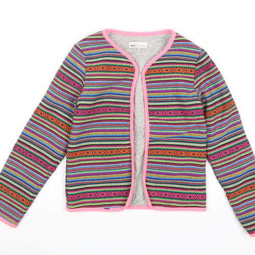 WILDE Girls Multicoloured Geometric Jacket Size 10 Years Hook & Eye