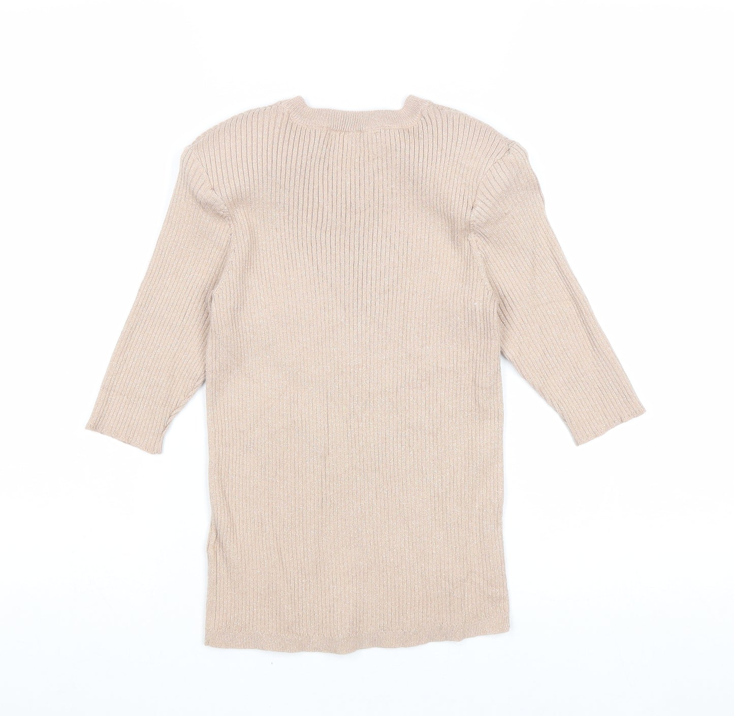 NEXT Womens Pink Round Neck Viscose Pullover Jumper Size 8 - Ribbed