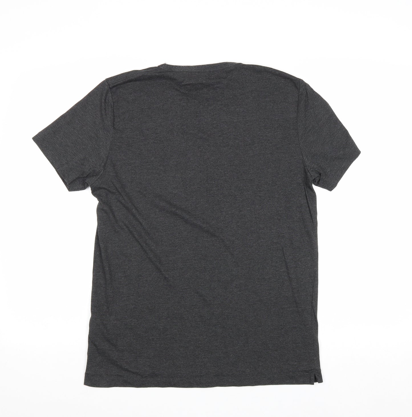 French Connection Mens Grey Cotton T-Shirt Size M Round Neck