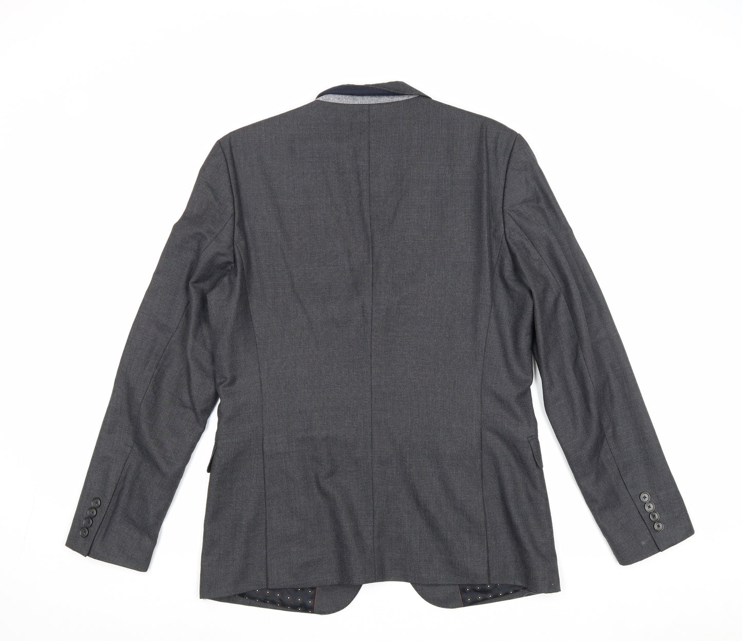 Zara Mens Grey Polyester Jacket Suit Jacket Size 42 Regular