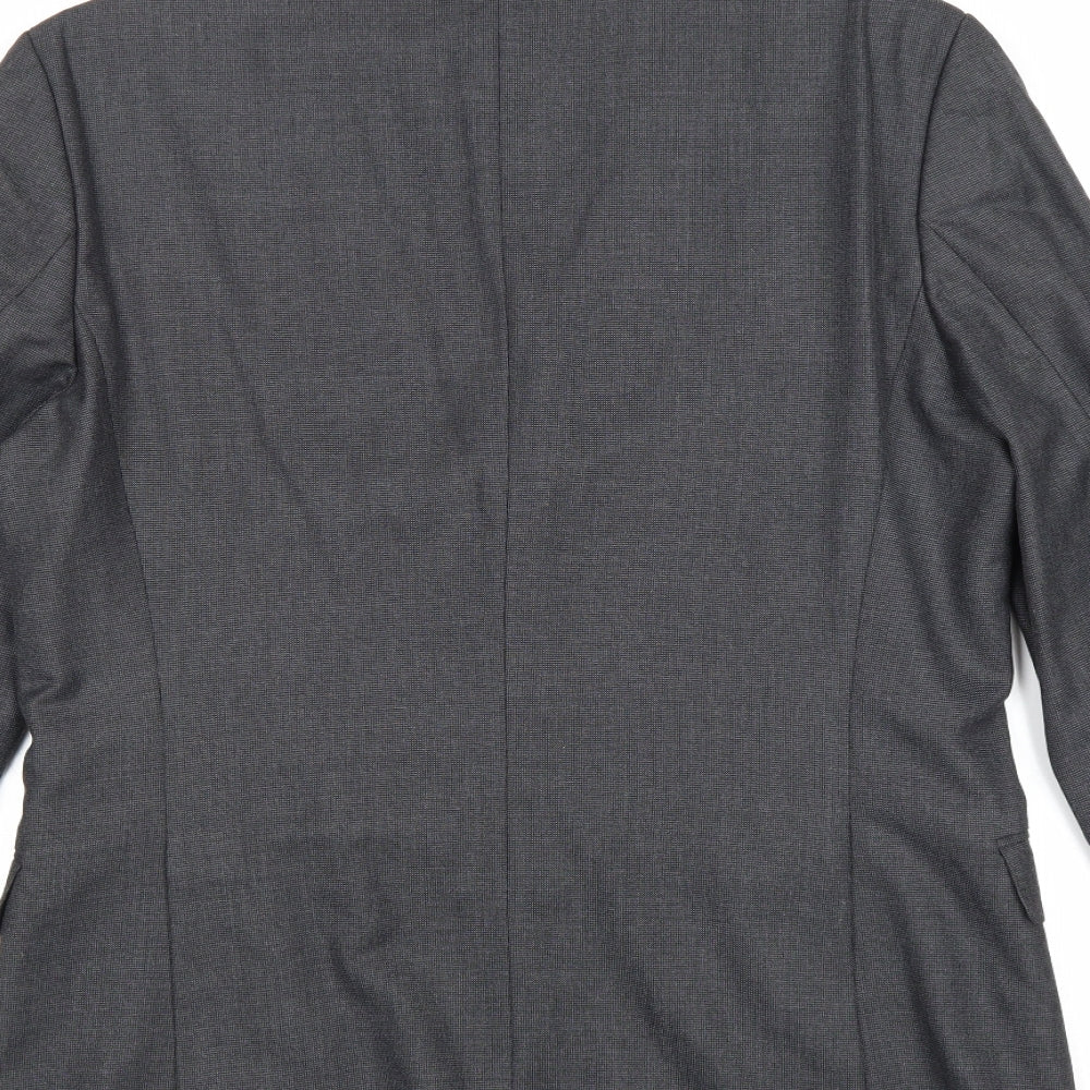 Zara Mens Grey Polyester Jacket Suit Jacket Size 42 Regular