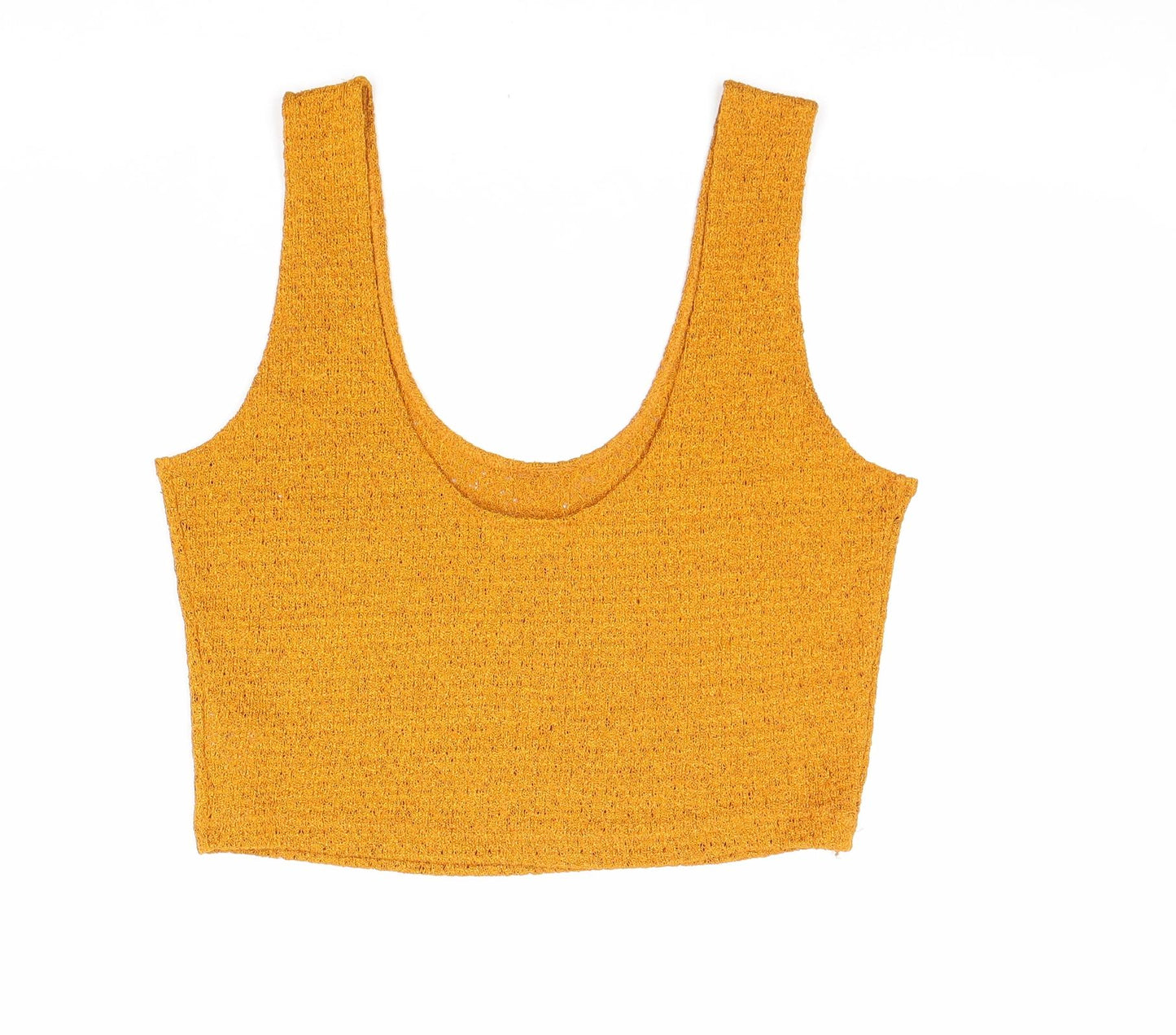 Primark Womens Orange Polyester Cropped Tank Size 10 Scoop Neck
