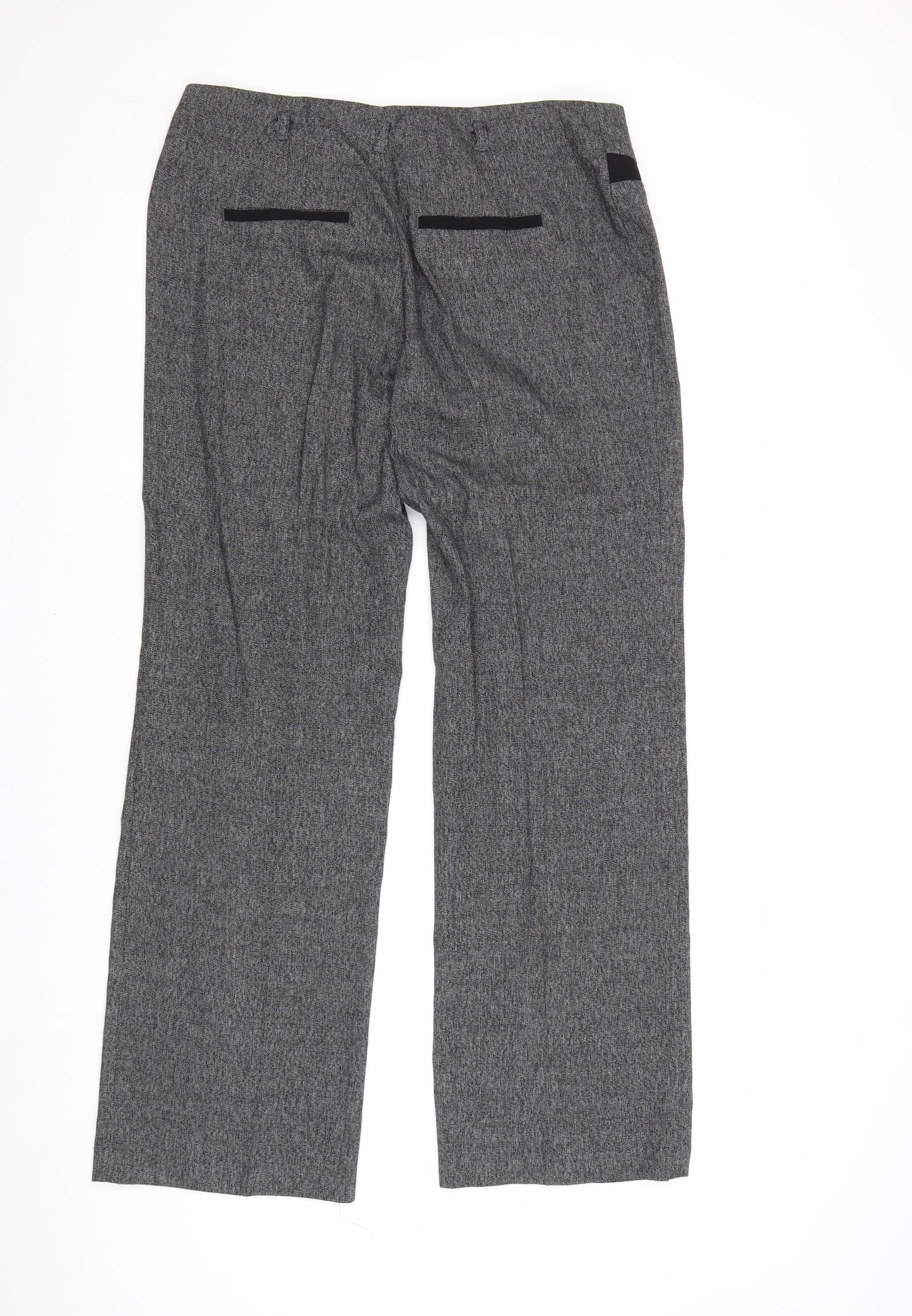 NEXT Womens Black Polyester Trousers Size 12 Regular Zip