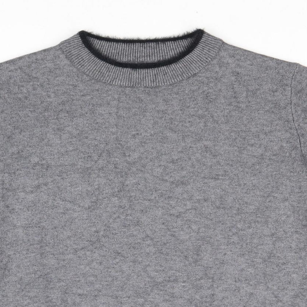 Zara Womens Grey Round Neck Polyester Pullover Jumper Size S