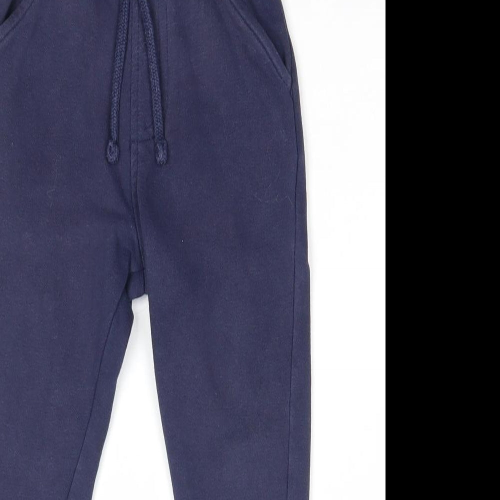 George Boys Blue Cotton Jogger Trousers Size 18-24 Months Drawstring