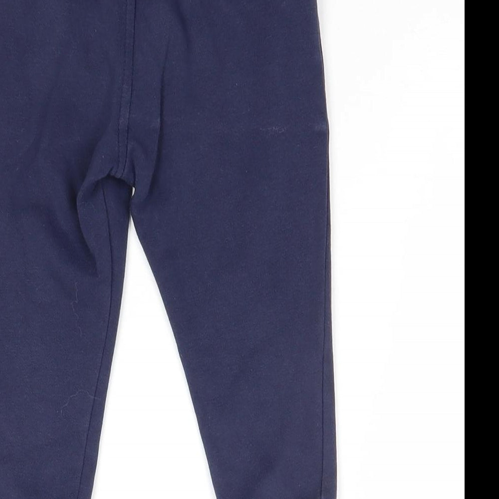 George Boys Blue Cotton Jogger Trousers Size 18-24 Months Drawstring