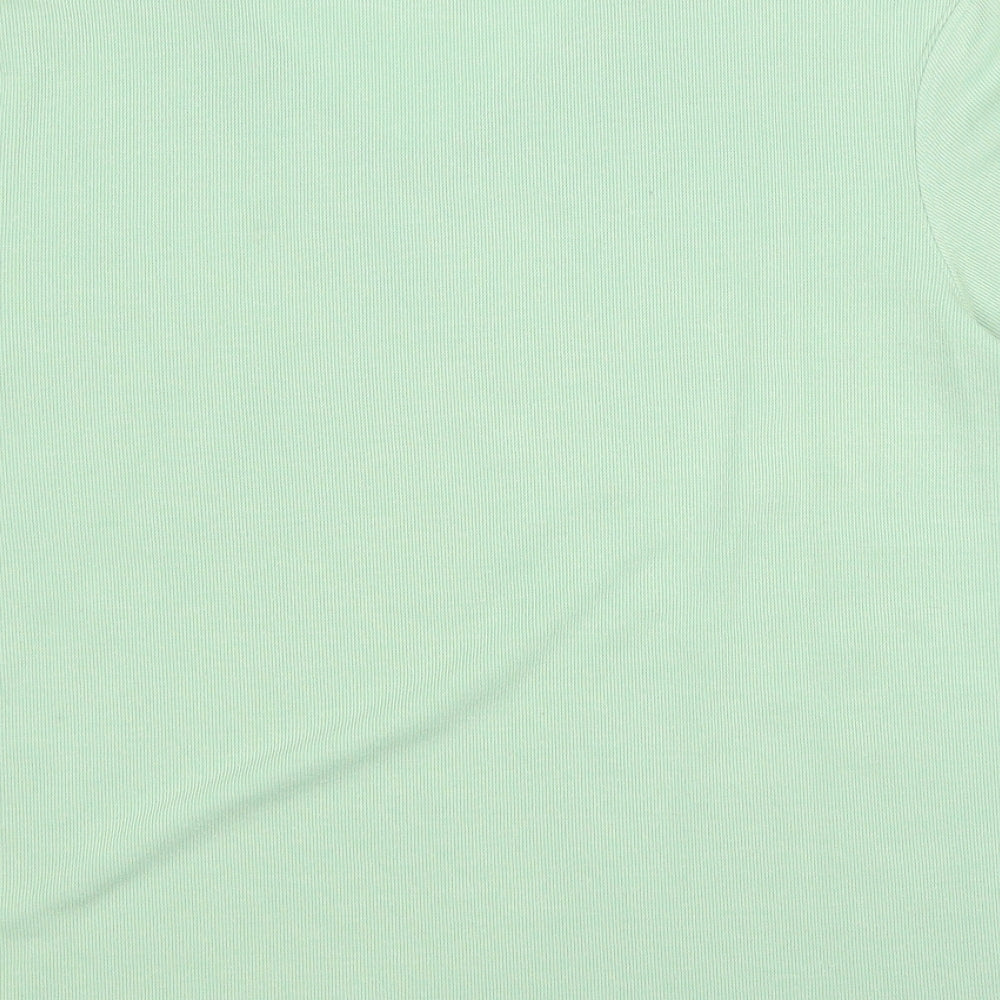 Editions Womens Green Polyester Basic T-Shirt Size 18 V-Neck - Floral Detail