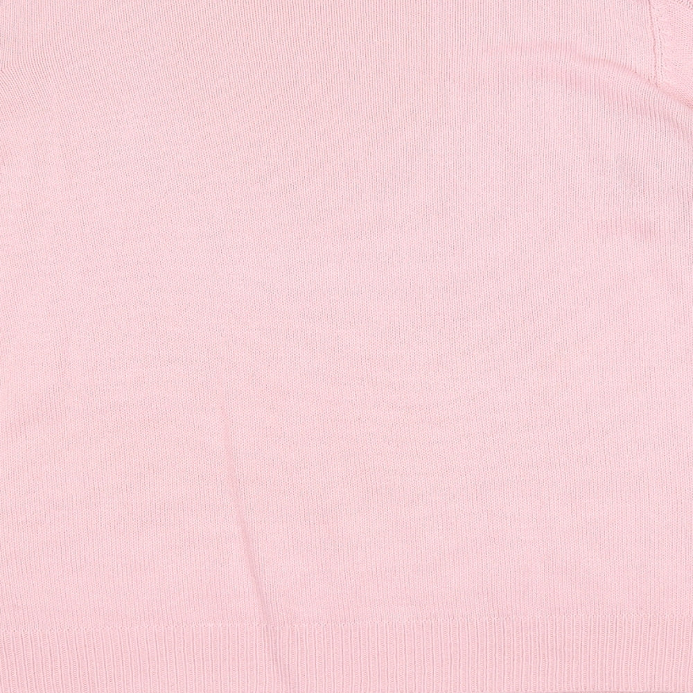 EWM Womens Pink Round Neck Acrylic Pullover Jumper Size L