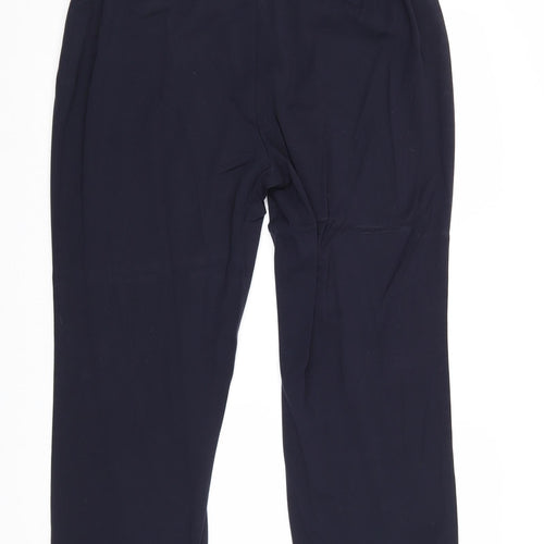 Marks and Spencer Womens Blue Viscose Carrot Trousers Size 16 Regular Zip