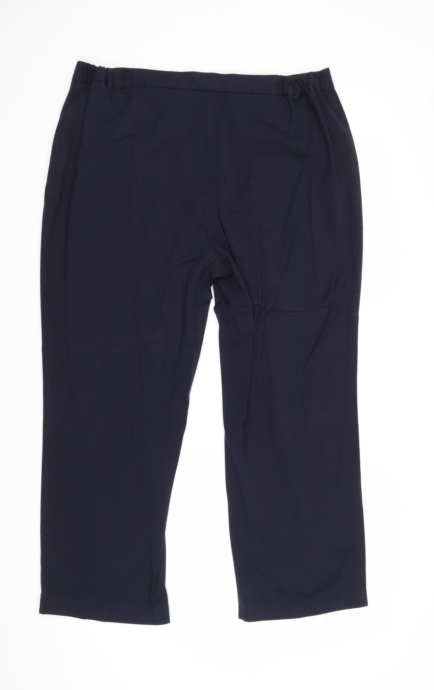 Marks and Spencer Womens Blue Viscose Carrot Trousers Size 16 Regular Zip