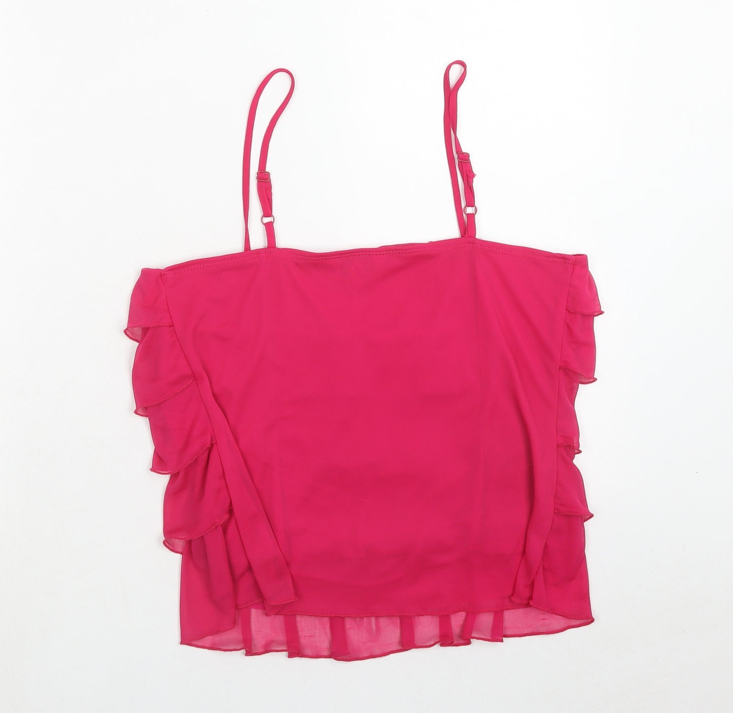 New Look Womens Pink Polyester Camisole Tank Size 14 Square Neck