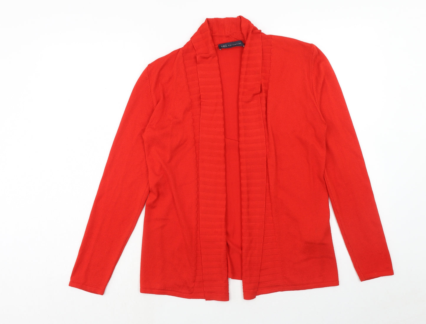 Marks and Spencer Womens Red V-Neck Viscose Cardigan Jumper Size M