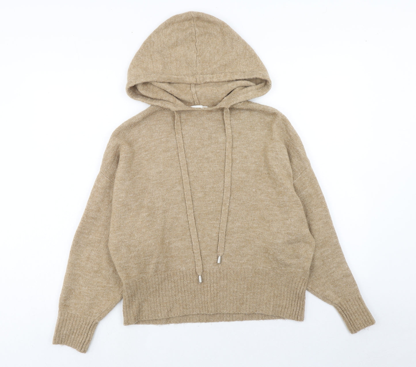 H&M Womens Brown Acrylic Pullover Hoodie Size M Pullover