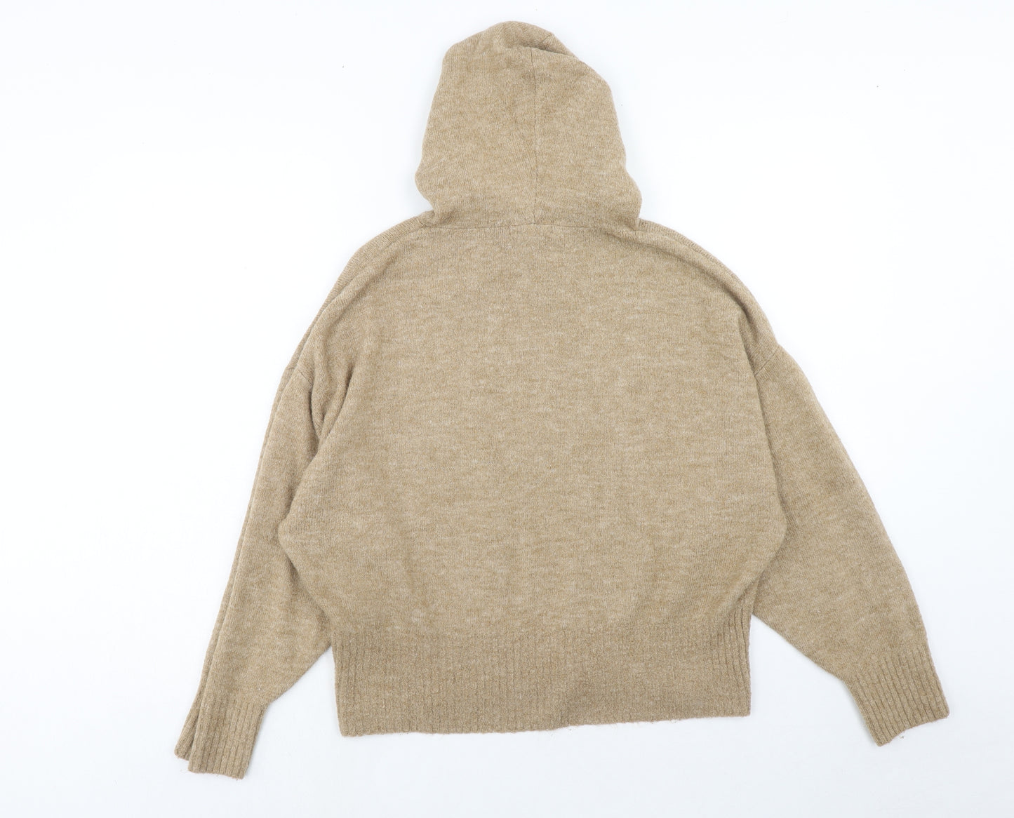 H&M Womens Brown Acrylic Pullover Hoodie Size M Pullover