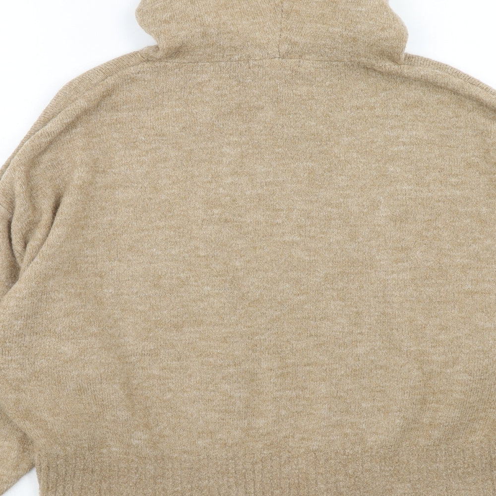 H&M Womens Brown Acrylic Pullover Hoodie Size M Pullover