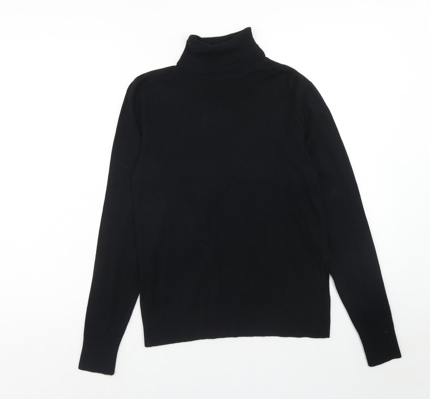 Matalan Womens Black Roll Neck Viscose Pullover Jumper Size 14
