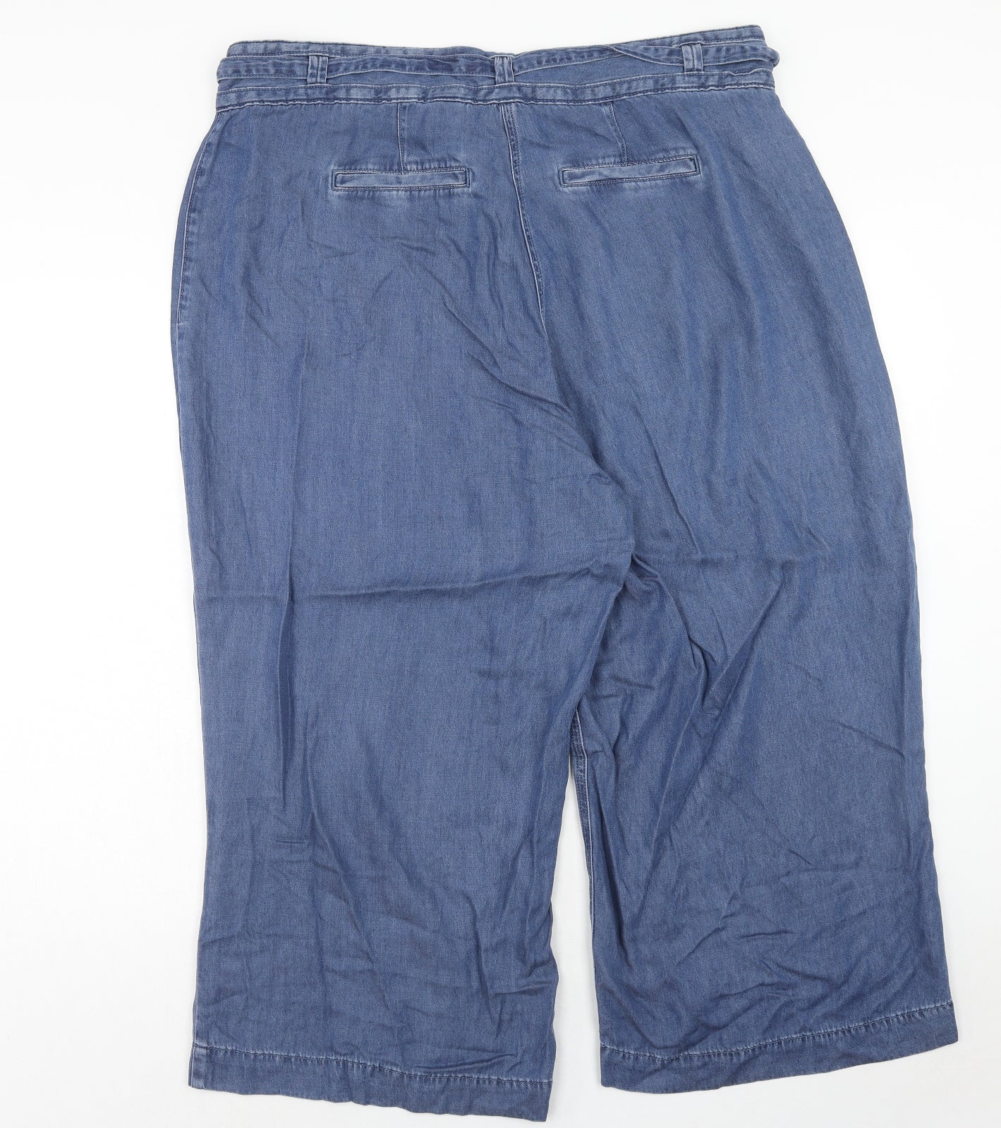 NEXT Womens Blue Lyocell Trousers Size 20 Regular Zip