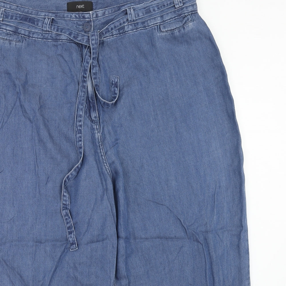 NEXT Womens Blue Lyocell Trousers Size 20 Regular Zip