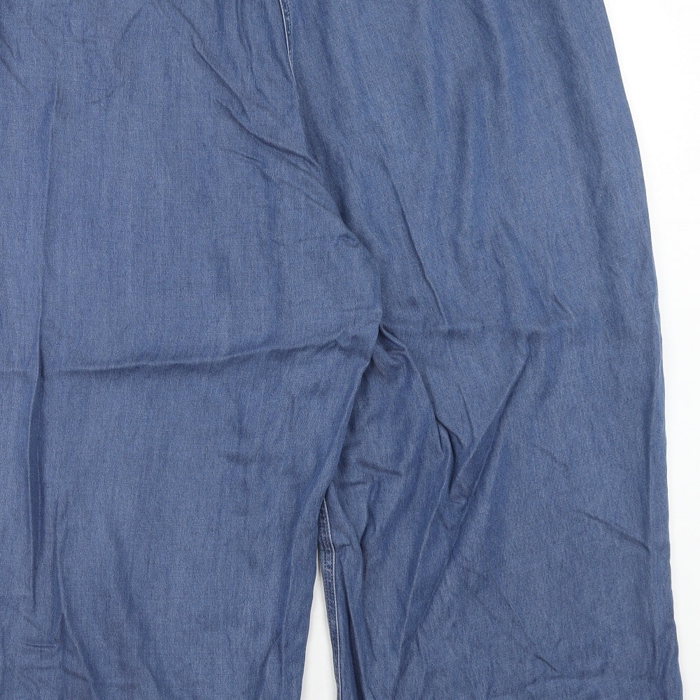 NEXT Womens Blue Lyocell Trousers Size 20 Regular Zip