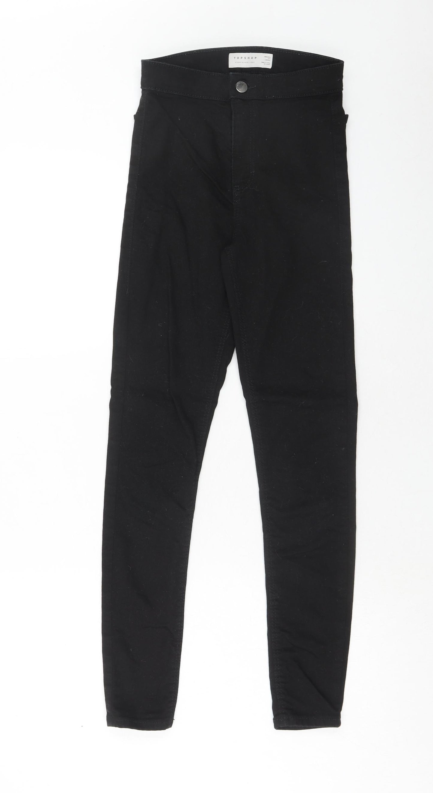 Topshop Womens Black Cotton Jegging Jeans Size 25 in L32 in Regular Zip