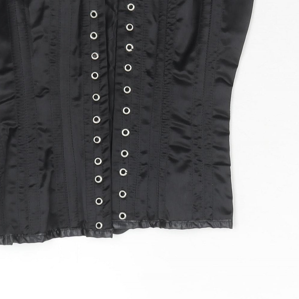 Preworn Womens Black Polyester Basic Tank Size M Square Neck - Corset