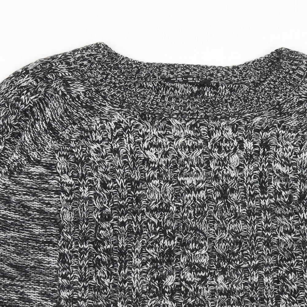 Select Womens Grey Boat Neck Acrylic Pullover Jumper Size 12