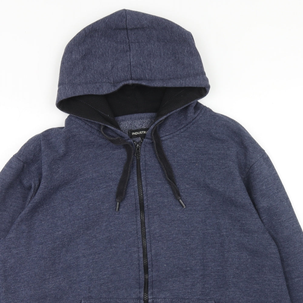 Industralize Mens Blue Cotton Full Zip Hoodie Size L