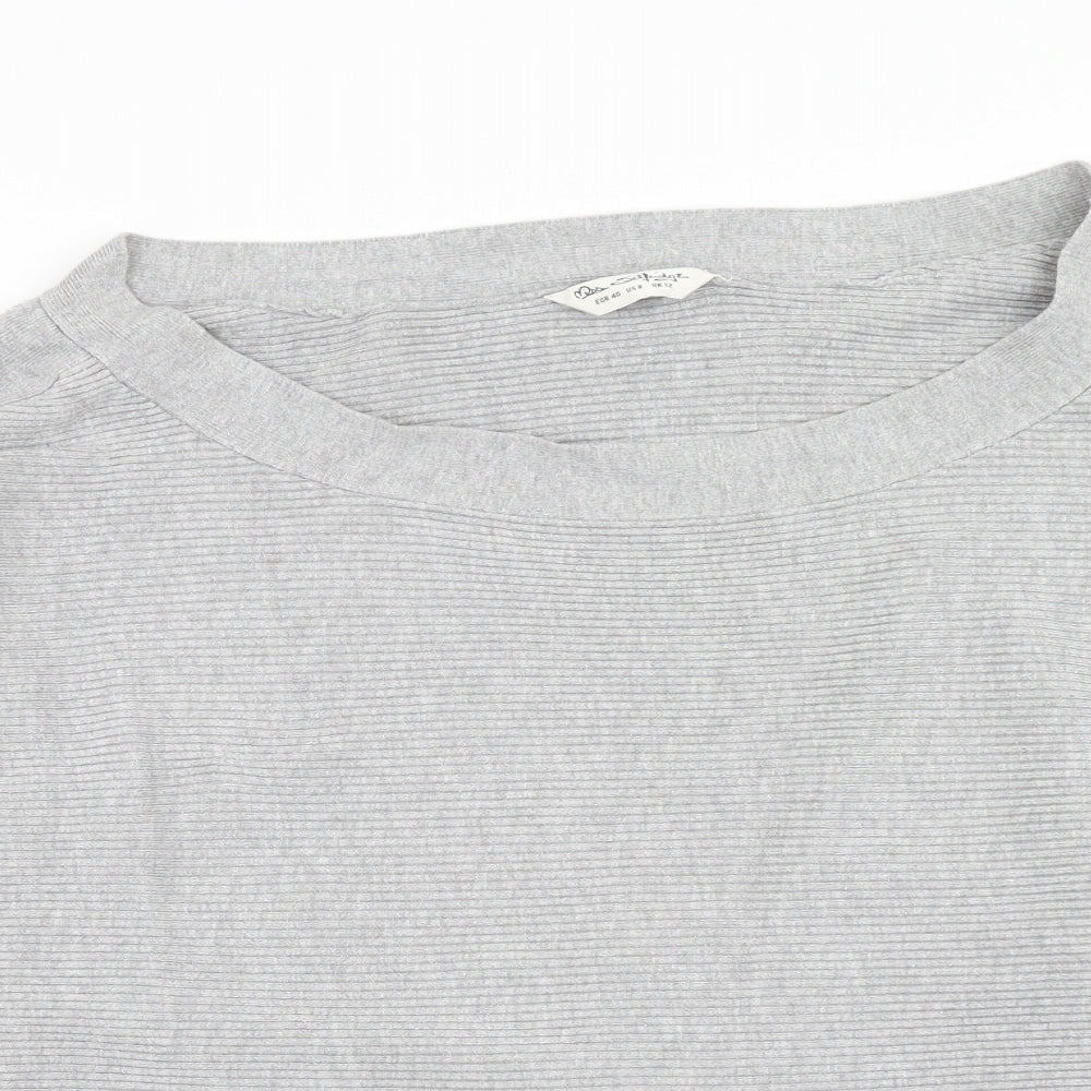 Miss Selfridge Womens Grey Boat Neck Viscose Pullover Jumper Size 12