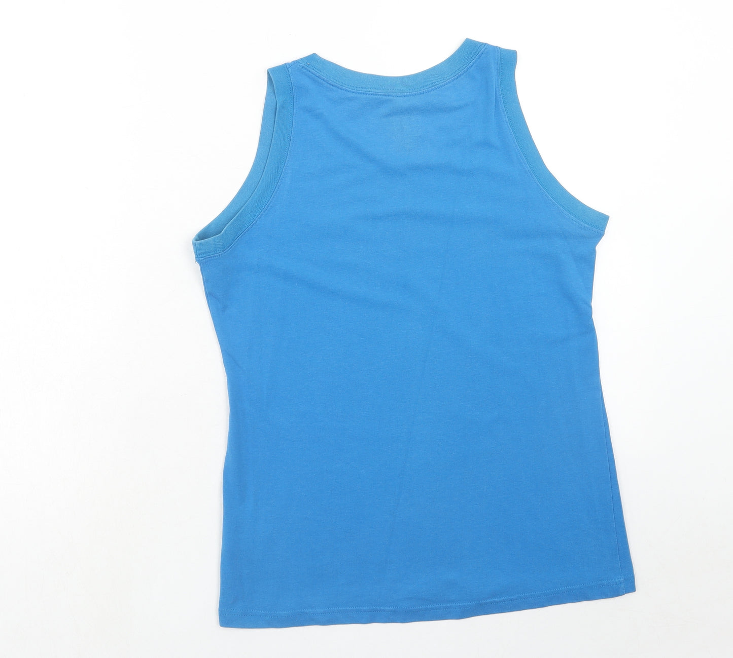 Nike Mens Blue Cotton Basic Tank Size M Round Neck Pullover