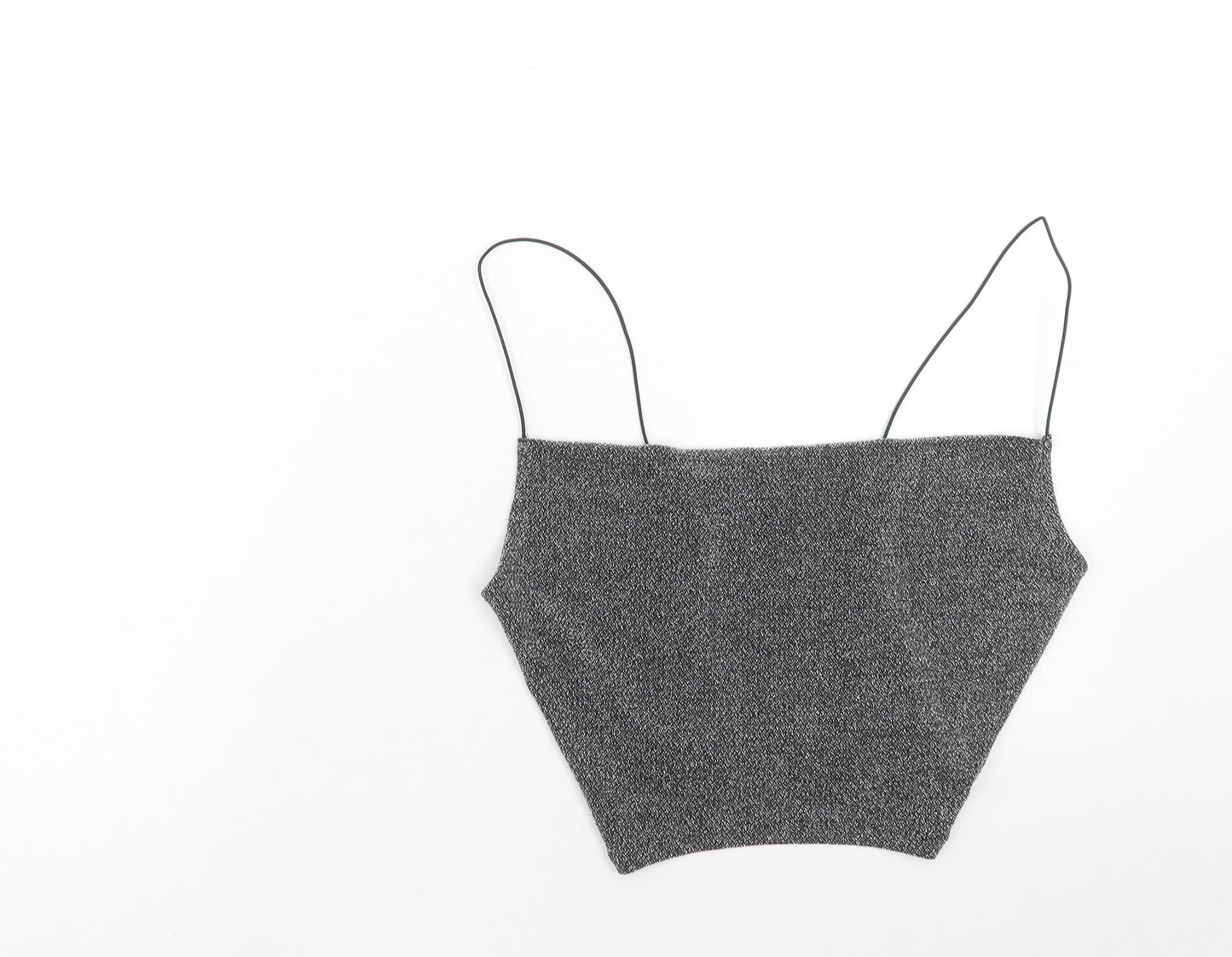 H&M Womens Black Polyamide Cropped Tank Size M Square Neck