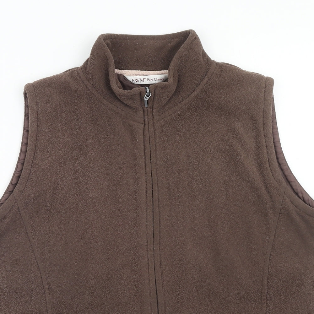 EWM Womens Brown Gilet Jacket Size M Zip - Size 14-16