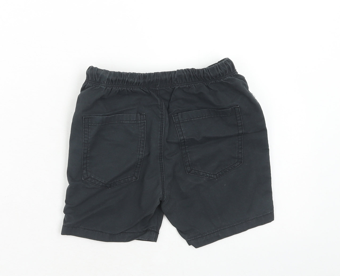 NEXT Boys Black Cotton Bermuda Shorts Size 6 Years Regular Drawstring