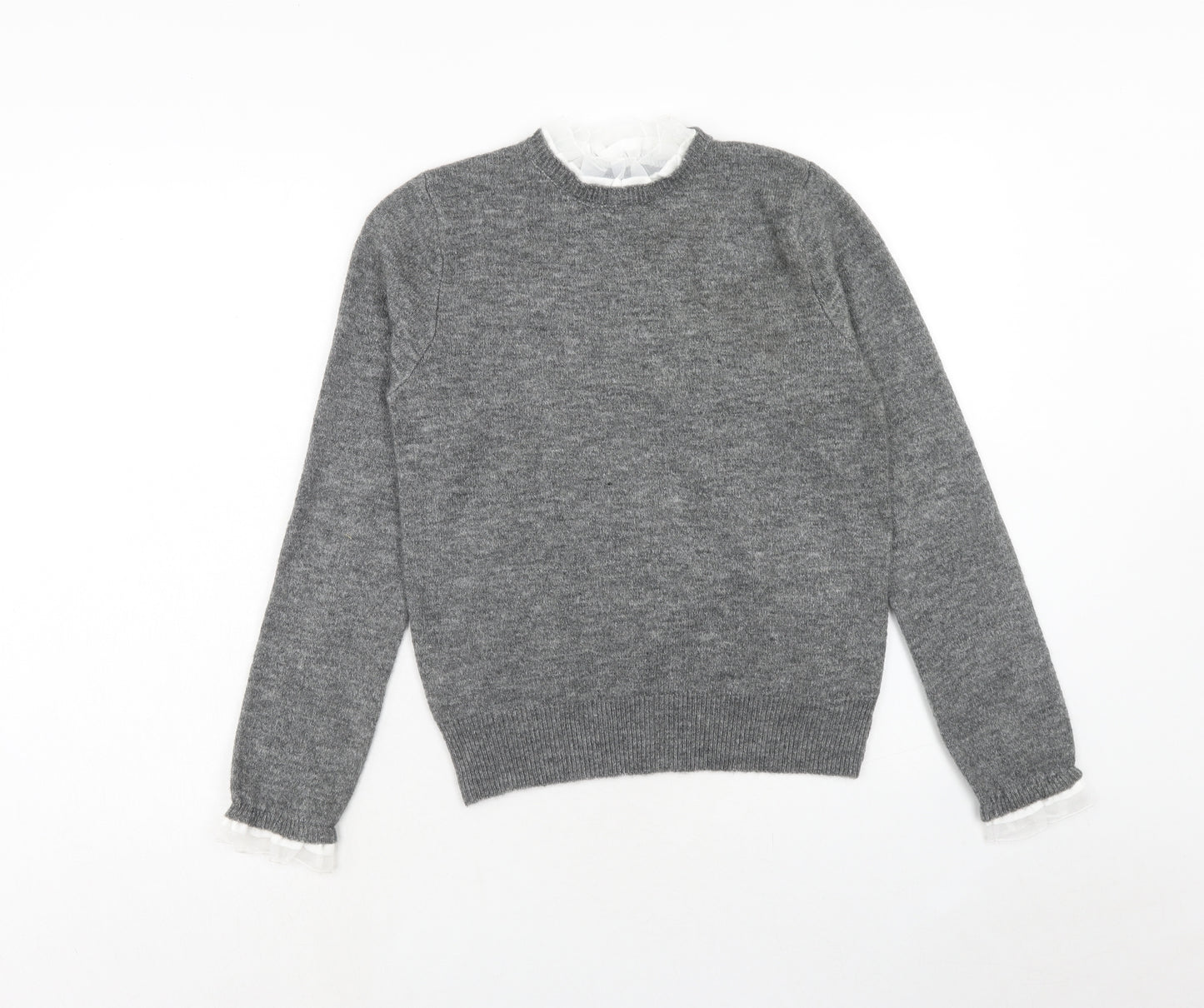 Primark Womens Grey Mock Neck Polyester Pullover Jumper Size S