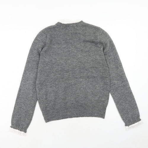 Primark Womens Grey Mock Neck Polyester Pullover Jumper Size S