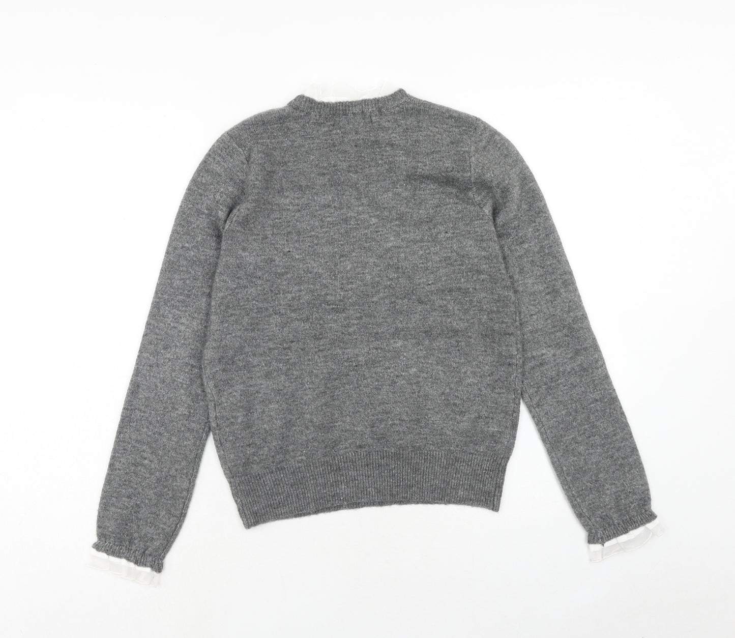 Primark Womens Grey Mock Neck Polyester Pullover Jumper Size S