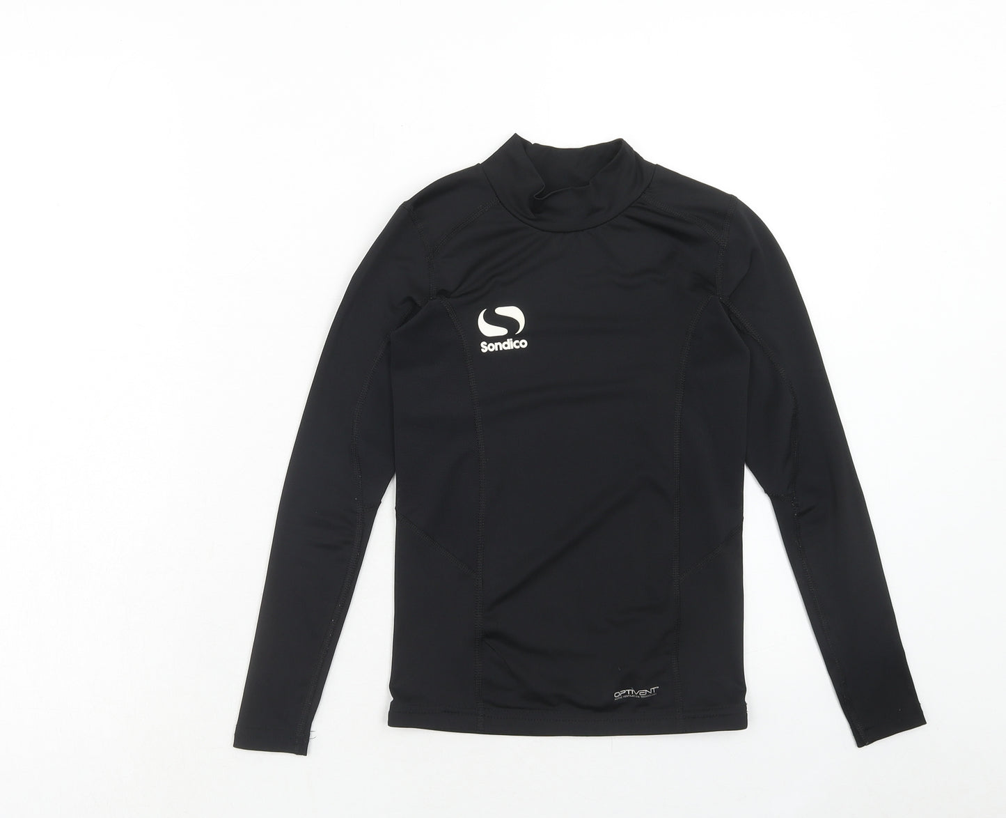 Sondico Boys Black Polyester Pullover T-Shirt Size 9-10 Years Mock Neck Pullover