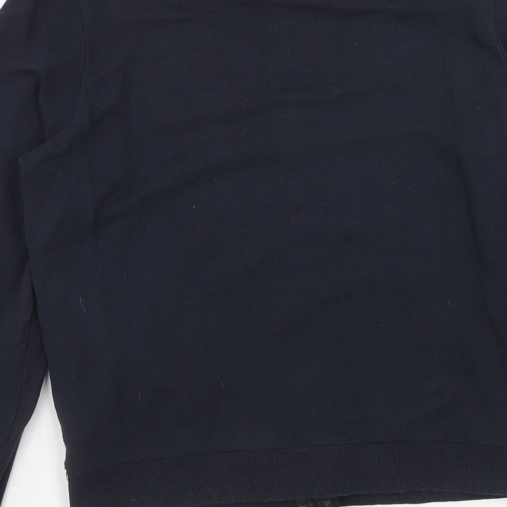 Hack Mens Blue Cotton Full Zip Sweatshirt Size M