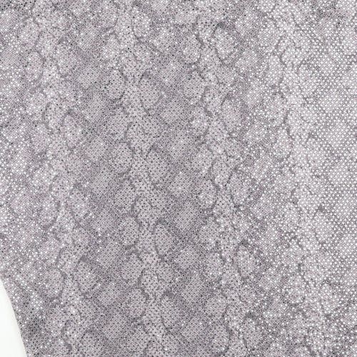 Klass Womens Purple Animal Print Polyamide Basic Blouse Size M Boat Neck - Snake Print