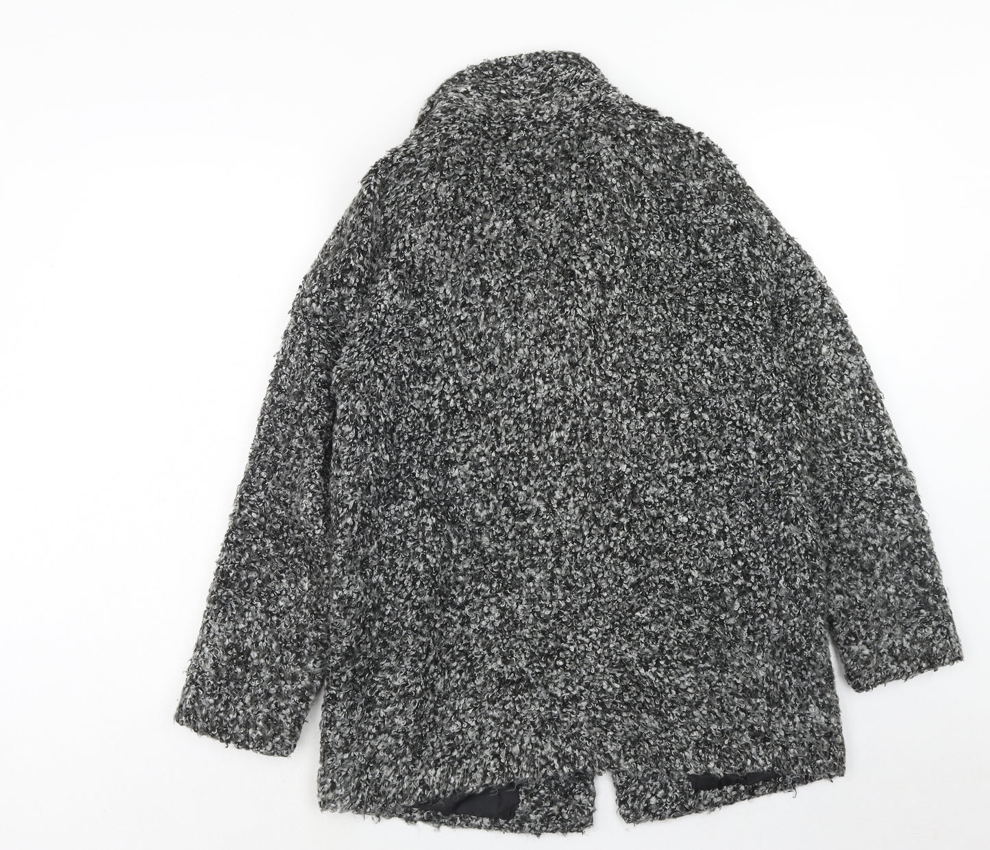 H&M Womens Black Geometric Jacket Size 10 Button