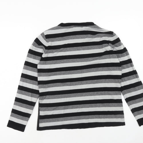 Paramour Womens Grey Boat Neck Striped Viscose Pullover Jumper Size L