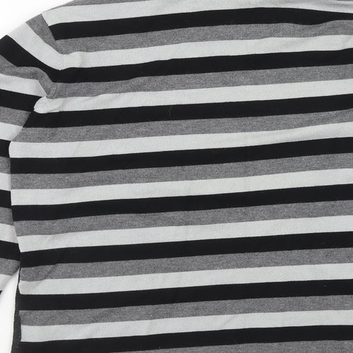 Paramour Womens Grey Boat Neck Striped Viscose Pullover Jumper Size L