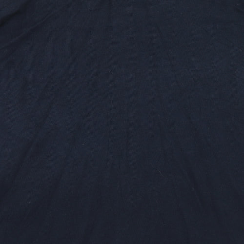Unity Mens Blue V-Neck Cotton Pullover Jumper Size M Long Sleeve