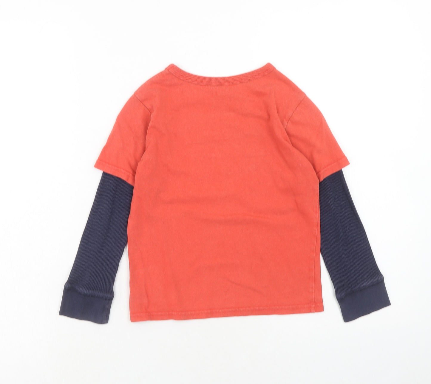 Gap Boys Orange Cotton Pullover T-Shirt Size 5 Years Round Neck Pullover - Sabertooth Tiger