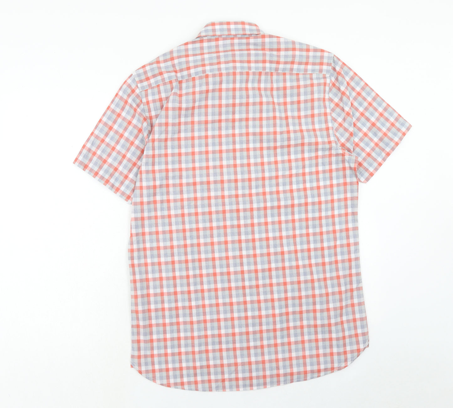 Haworth Mens Red Plaid Cotton Button-Up Size M Collared Button