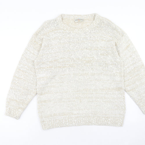 Debenhams Womens Beige Round Neck Acrylic Pullover Jumper Size M