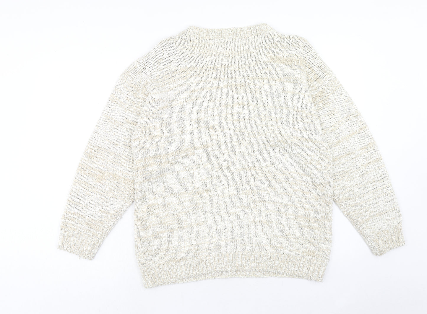 Debenhams Womens Beige Round Neck Acrylic Pullover Jumper Size M