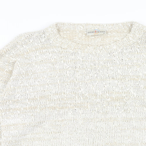Debenhams Womens Beige Round Neck Acrylic Pullover Jumper Size M